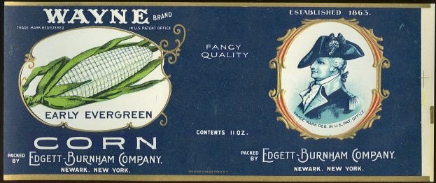 Wayne Brand Corn Can Label