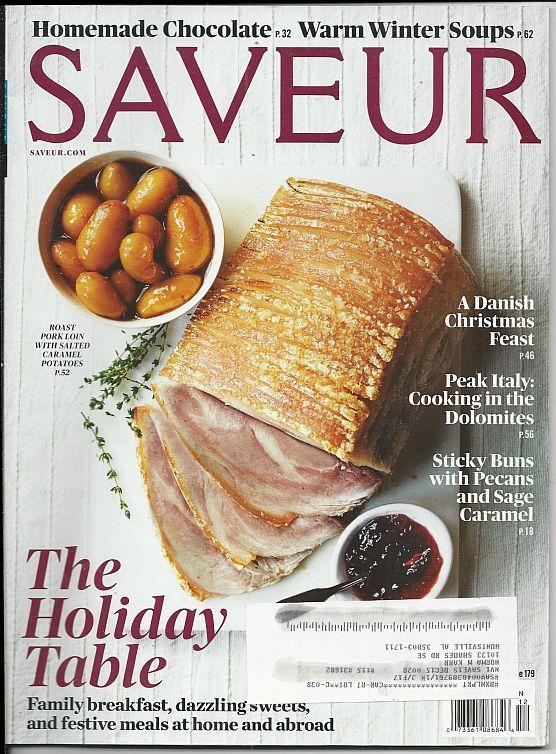 Saveur Magazine December 2015 Holiday Table Cover/Denmark/Itlaian Alps/Cambodia