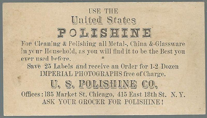 Victorian Trade Card for Polishine Household Cleaner with Baby in Chair