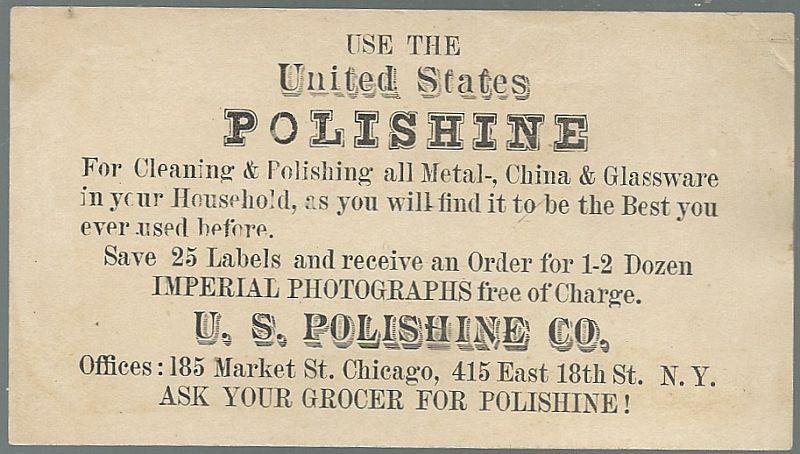 Victorian Trade Card for Polishine with Baby and Basket of Flowers