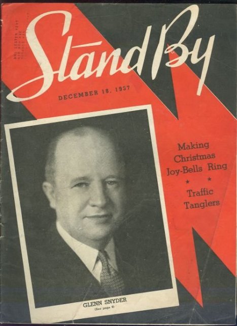 Stand By WLS Magazine December 18, 1937 Glenn Synder