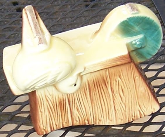 Royal Copley Baby Duck and Wheel Barrow Planter