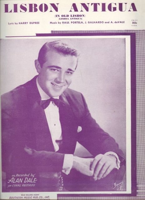 Lisbon Antigua Sung by Alan Dale 1954 Sheet Music