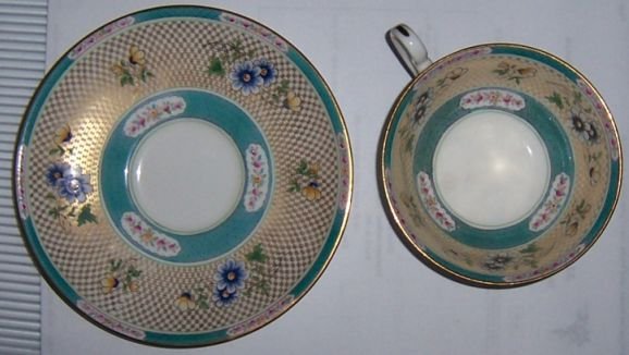 Royal Doulton Gold and Floral Cup and Saucer