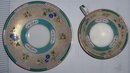 Royal Doulton Gold and Floral Cup and Saucer