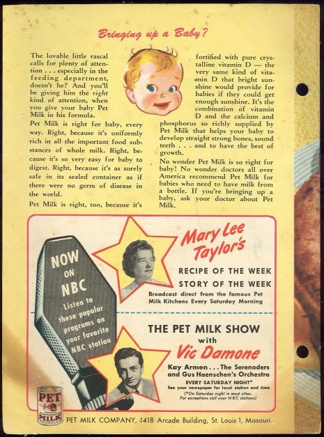 New Ideas For Everyday Meals Using Pet Milk in 1949