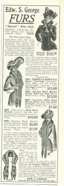 Edward S. George Furs 1901 Magazine Advertisement