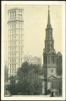Postcard New York City Two St. Pauls Chapel and Building