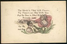 Heavenly Love Sepia Rose Romantic 1911 Postcard