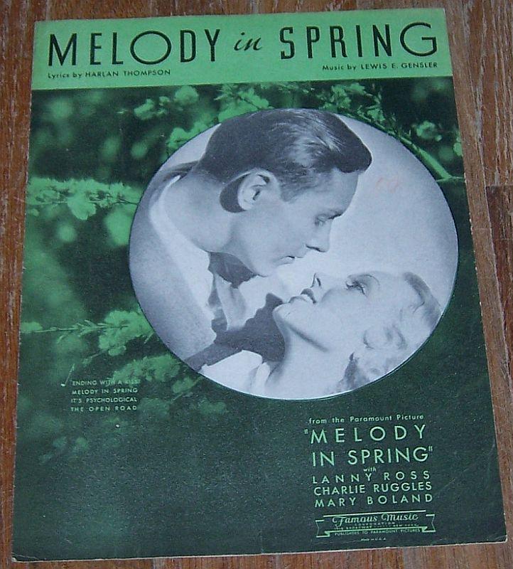 Melody in Spring Charlie Ruggles Movie 1934 Sheet Music