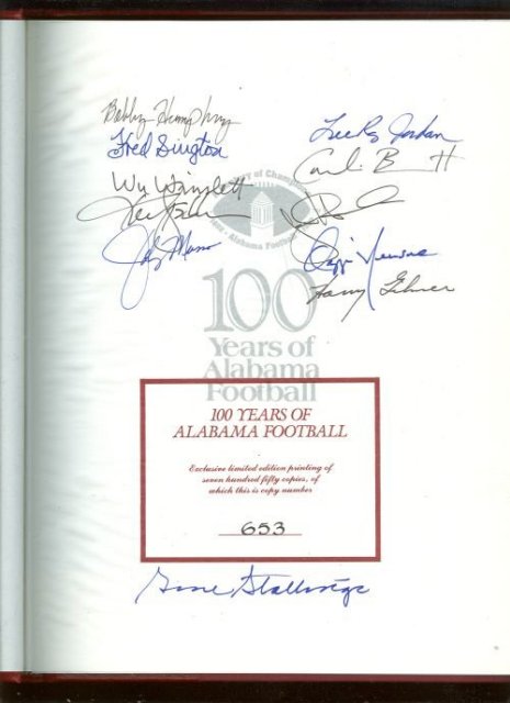 100 Years of Alabama Football Signed Limited Edition