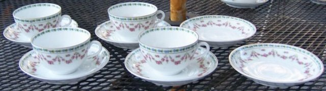 Set of Four Bassett Limoges, Austria Cups and Saucers