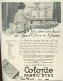 Latest Colors in Gowns with Colorite Dye 1921 Advertisment