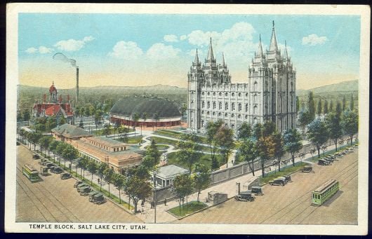 Postcard of Temple Block, Salt Lake City, Utah