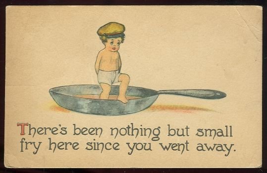 Nothing But Small Fry Here Since You Went Away Postcard