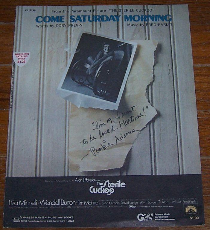 Come Saturday Morning From Movie The Sterile Cuckoo Starring Liza Minneli 1969
