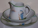 Three Piece Nippon China Child's Dish Set WithHandpainted Sailor Boy