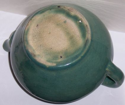 Vintage Blue Green Glaze Pottery Tea Pot