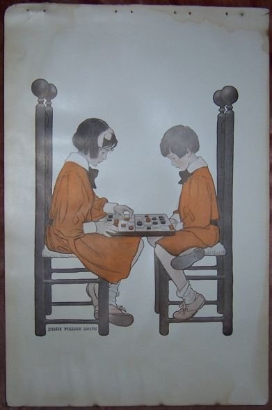 Jessie Willcox Smith Print Children Playing Checkers