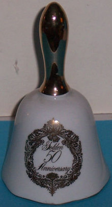 Vintage Napco Golden 50th Anniversary China Bell