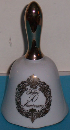 Vintage Napco Golden 50th Anniversary China Bell