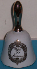 Vintage Napco Golden 50th Anniversary China Bell