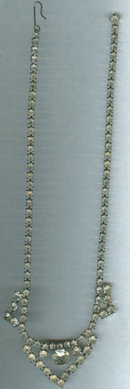 Vintage Clear Rhinestone w/ Drop Down Pendant Necklace