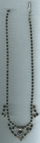 Vintage Clear Rhinestone w/ Drop Down Pendant Necklace