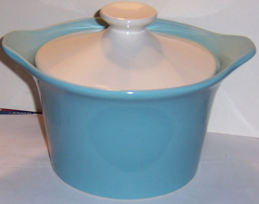 Shawnee Turquoise and White Covered Casserole