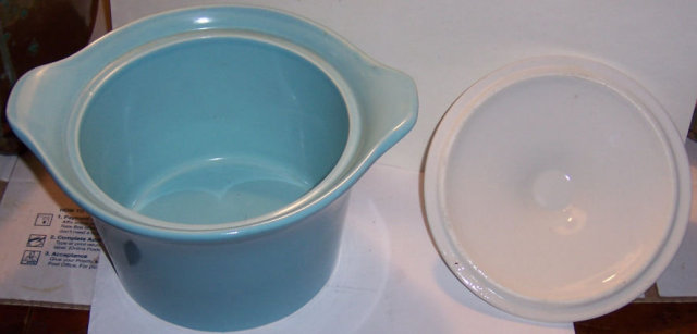 Shawnee Turquoise and White Covered Casserole