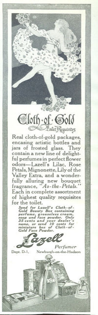 Lazell Pefumer Cloth of Gold 1916 Advertisement