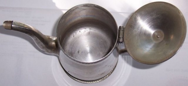 Vintage Stainless Milk Pitcher with Hinged Lid