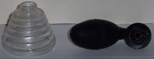 Vintage DeVilbiss Clear Perfume Atomizer with Black Top
