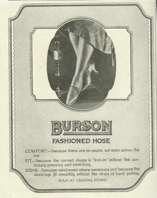 Burson Fashioned Hose 1921 Magazine Advertisement