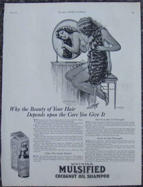 Beauty of Hair Mulsified Cocoanut Oil Shampoo 1921 Ad