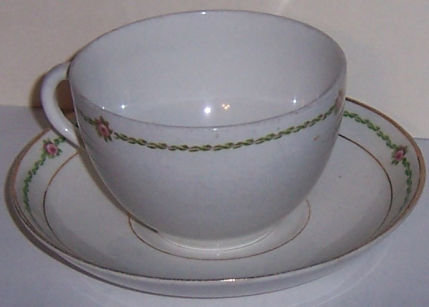 Homer Laughlin Hudson Cup and Suacer With Pink Roses