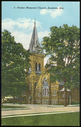 Postcard of Parker Memorial Church, Anniston, Alabama
