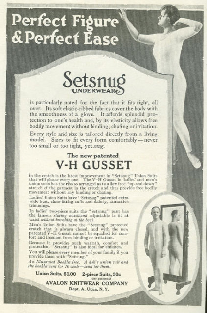 Setsnug Underwear for a Perfect Figure 1916 Advertisement