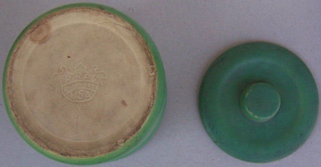 Robinson Ransbottom Green Pottery Cookie Jar with Flowers