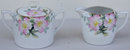 Noritake China Cream and Sugar with Pink Flowers