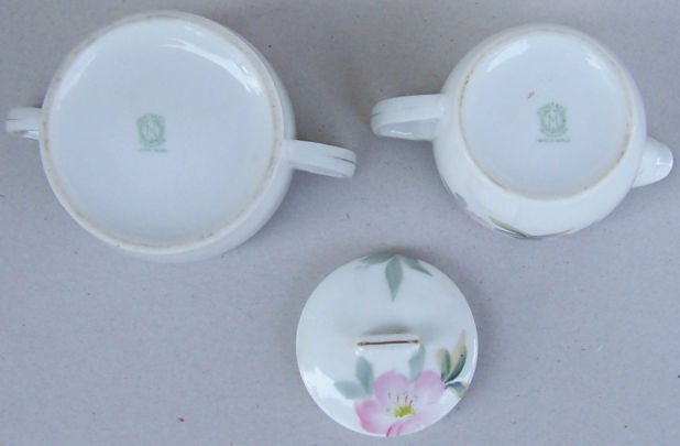 Noritake China Cream and Sugar with Pink Flowers