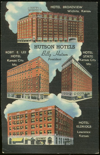 Postcard of Hutson Hotels, Missouri and Kansas