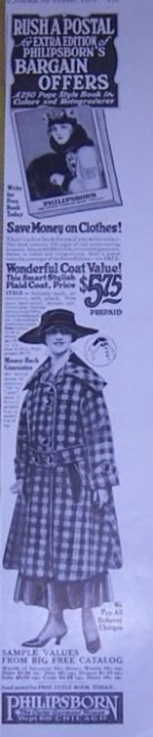 Philipsborn Outer Garment 1916 Magazine Advertisement