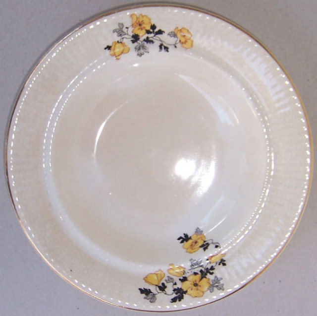 W. S. George China Astor Yellow Poppy Soup Bowl