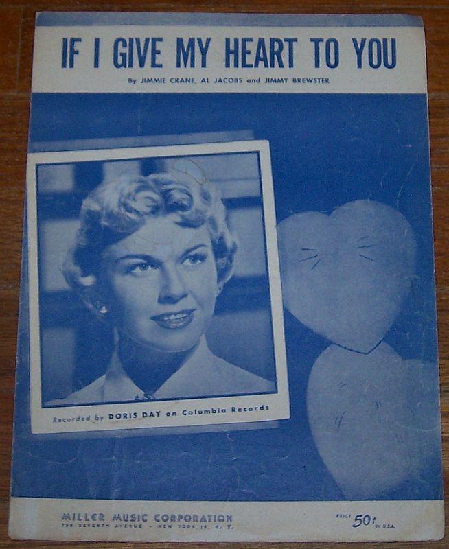 If I Give My Heart to You Sung by Doris Day 1954 Sheet Music