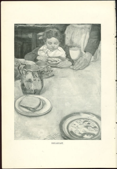Children Illustration by Sarah S. Stilwell, Breakfast
