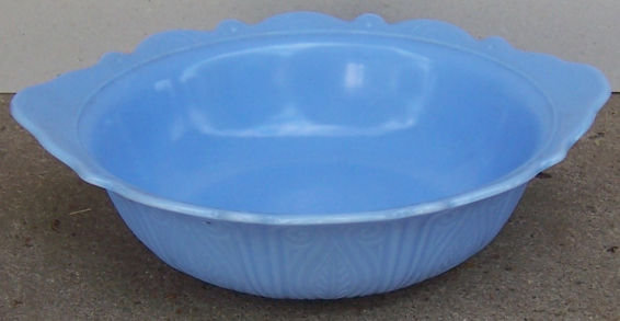 Vintage McKee Poudre Blue Serving Bowl Scalloped Edge