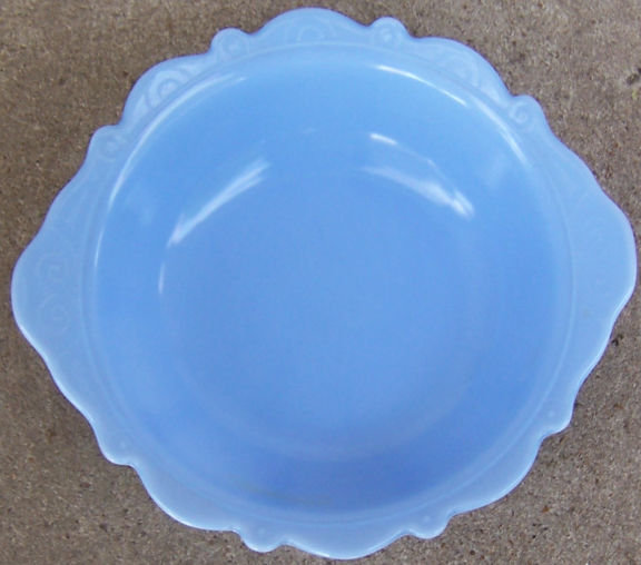 Vintage McKee Poudre Blue Serving Bowl Scalloped Edge