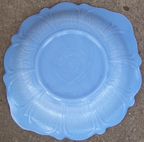 Vintage McKee Poudre Blue Serving Bowl Scalloped Edge