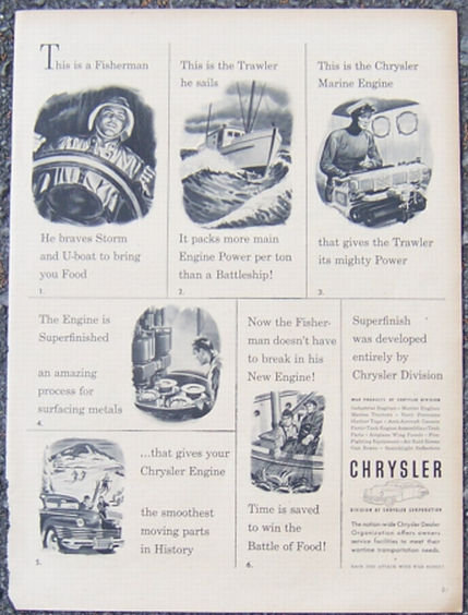 1944 Chrysler World War II Magazine Advertisment